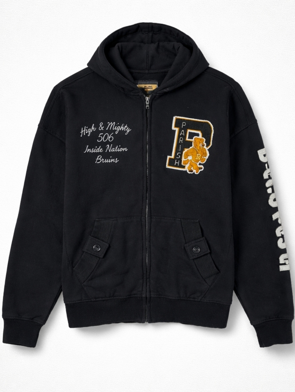 Men's 2XL Parrish Bruins Full Zip Black Hoodie